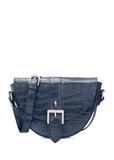 Granatowa skórzana torebka w stylu croco TORES-0707F-7D(W26)