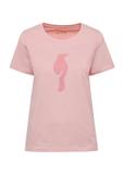 Różowy t-shirt damski z logo TSHDT-0133-34(W25)