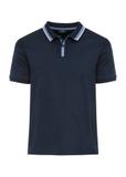 Granatowa koszulka polo z bawełny POLMT-0080-69(W25)