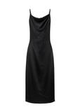 Czarna sukienka z satynowego materiału SUKDT-0218-99(W25)