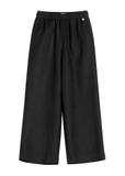 Czarne lniane spodnie damskie SPODT-0124-99(W26)