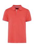 Koralowa koszulka polo męska z bawełny POLMT-0045B-18(W25)
