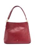 Ciemnoczerwona skórzana damska torebka shopper TORES-0636D-4C(W26)