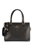 Skórzana czarna torebka damska shopper TORES-1204-9I(W26)