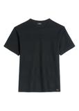 Czarny prążkowany t-shirt męski TSHMT-0142-99(W26)