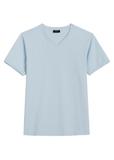 Niebieski bawełniany T-shirt męski TSHMT-0088-7A(W26)