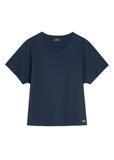 Granatowy t-shirt damski z bawełny merceryzowanej TSHDT-0154-7E(W26)