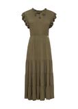 Długa sukienka w kolorze khaki SUKDT-0187-54(W25)