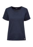 Granatowy t-shirt damski w serek TSHDT-0118-69(W25)