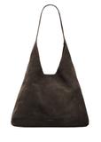 Skórzana torebka shopper w kolorze ciemnobrązowym TORES-1307-1I(W26)