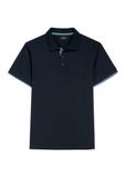 Granatowa koszulka polo z bawełny POLMT-0045B-7E(W26)