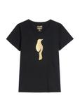 Czarny T-shirt damski z logo TSHDT-0155-99(W26)