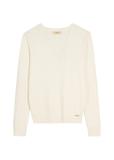 Kremowy sweter z dekoltem V-neck SWEDT-0201-0B(W26)