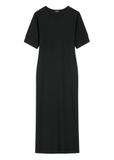 Czarna bawełniana sukienka midi SUKDT-0256-99(W26)