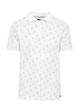 Biała koszulka polo we wzory POLMT-0081-12(W25)