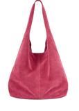Fuksjowa zamszowa shopperka damska TORES-1177-5E(W26)