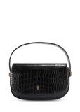 Mała czarna torebka listonoszka damska croco TOREC-1185-9G(W26)
