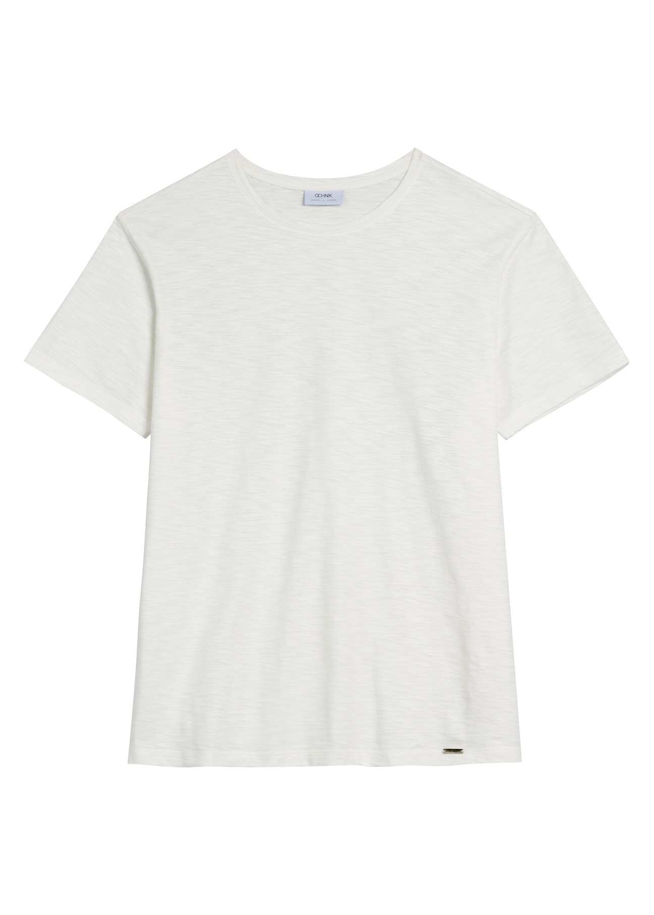 Bawełniany T-shirt męski w kolorze białym TSHMT-0149-0B(W26), widok produktu z przodu na białym tle.