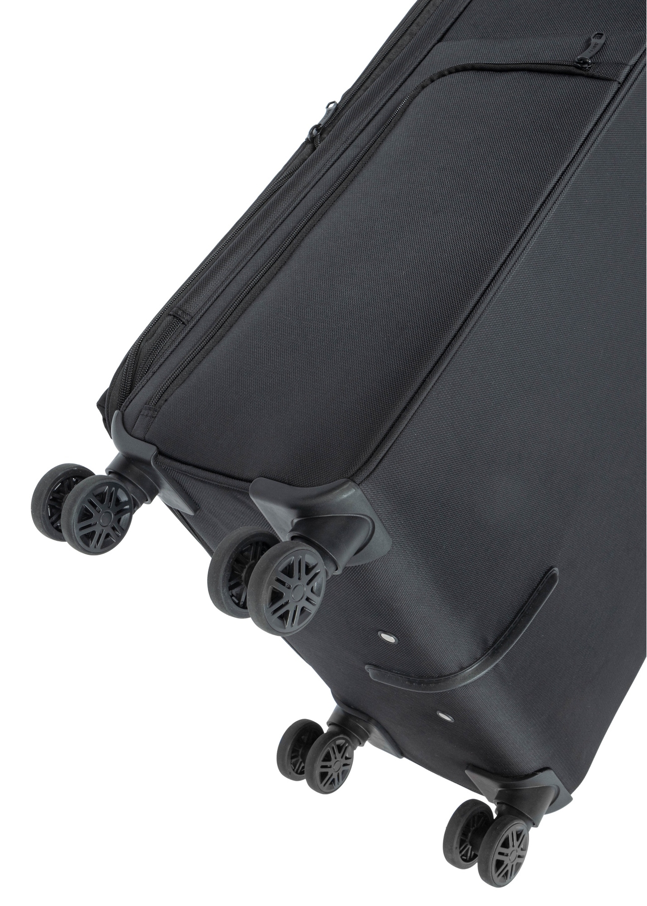 Komplet walizek na kółkach 19"/24"/28" WALNY-0048-99(W26), zbliżenie na kółka produktu na białym tle.