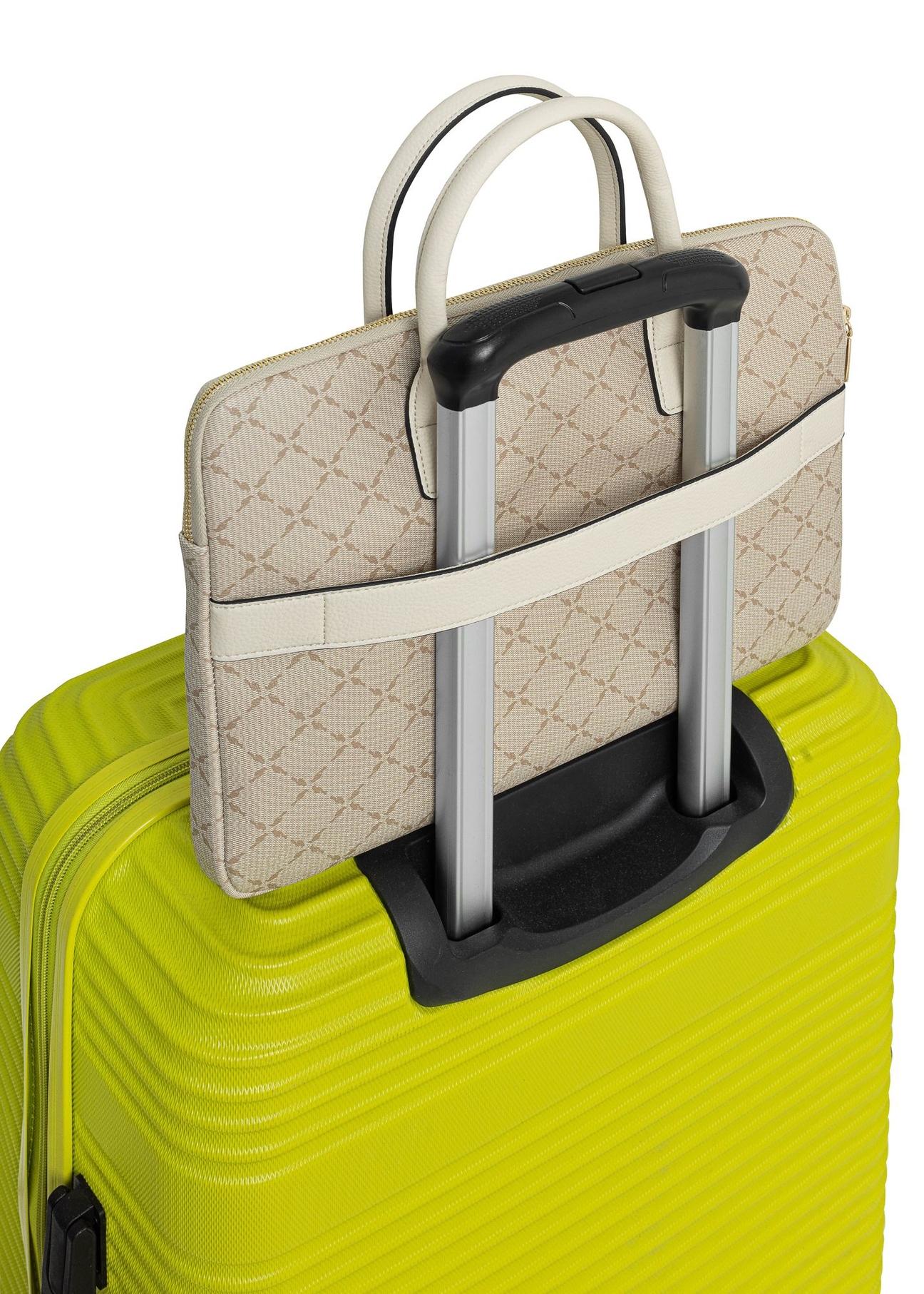 Beżowa damska torba na laptopa z monogramem TOREC-1027-81(W25)-06