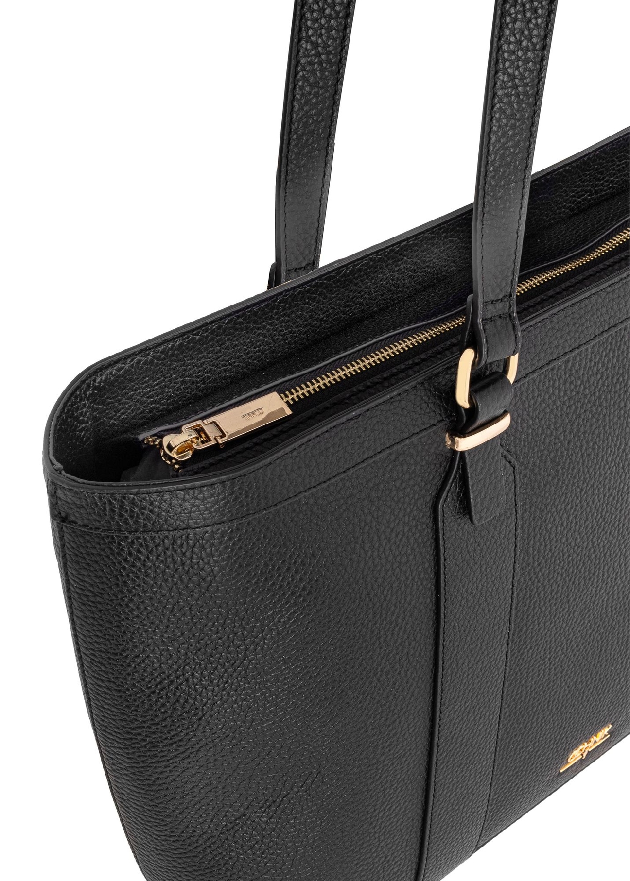 Czarna skórzana torebka damska shopper TORES-1038-99(Z24)-06