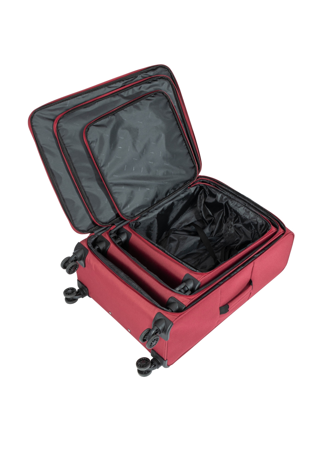 Komplet walizek na kółkach 19"/24"/28" WALNY-0045-4B(W26), widok produktów w środku na białym tle.