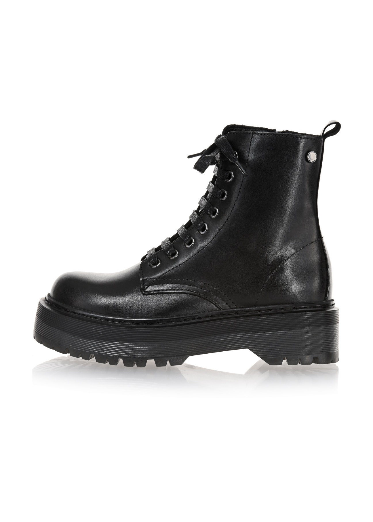 Czarne skórzane botki damskie BUTYD-0930A-99(Z25)