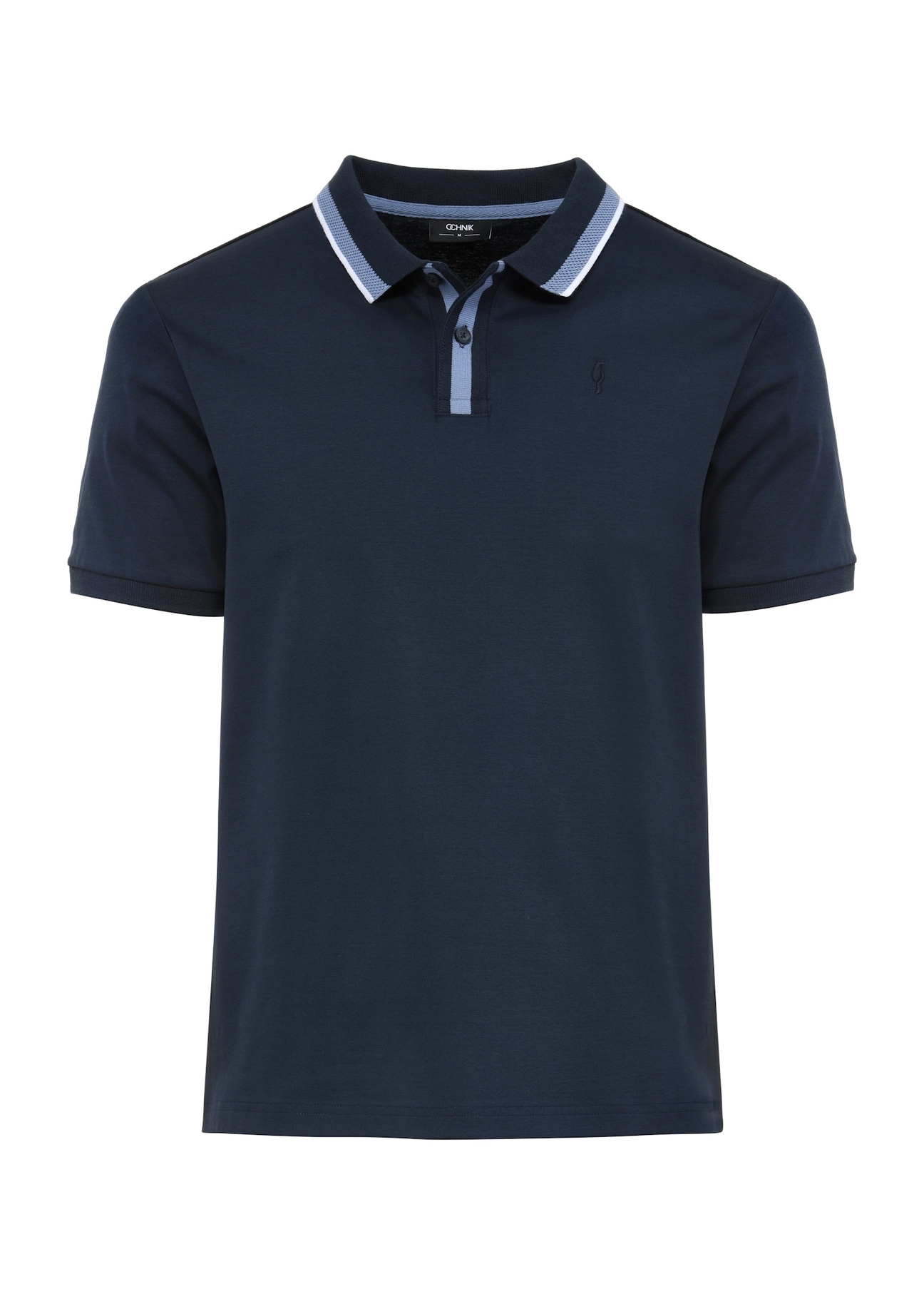 Granatowa koszulka polo z bawełny POLMT-0080-69(W25)-04