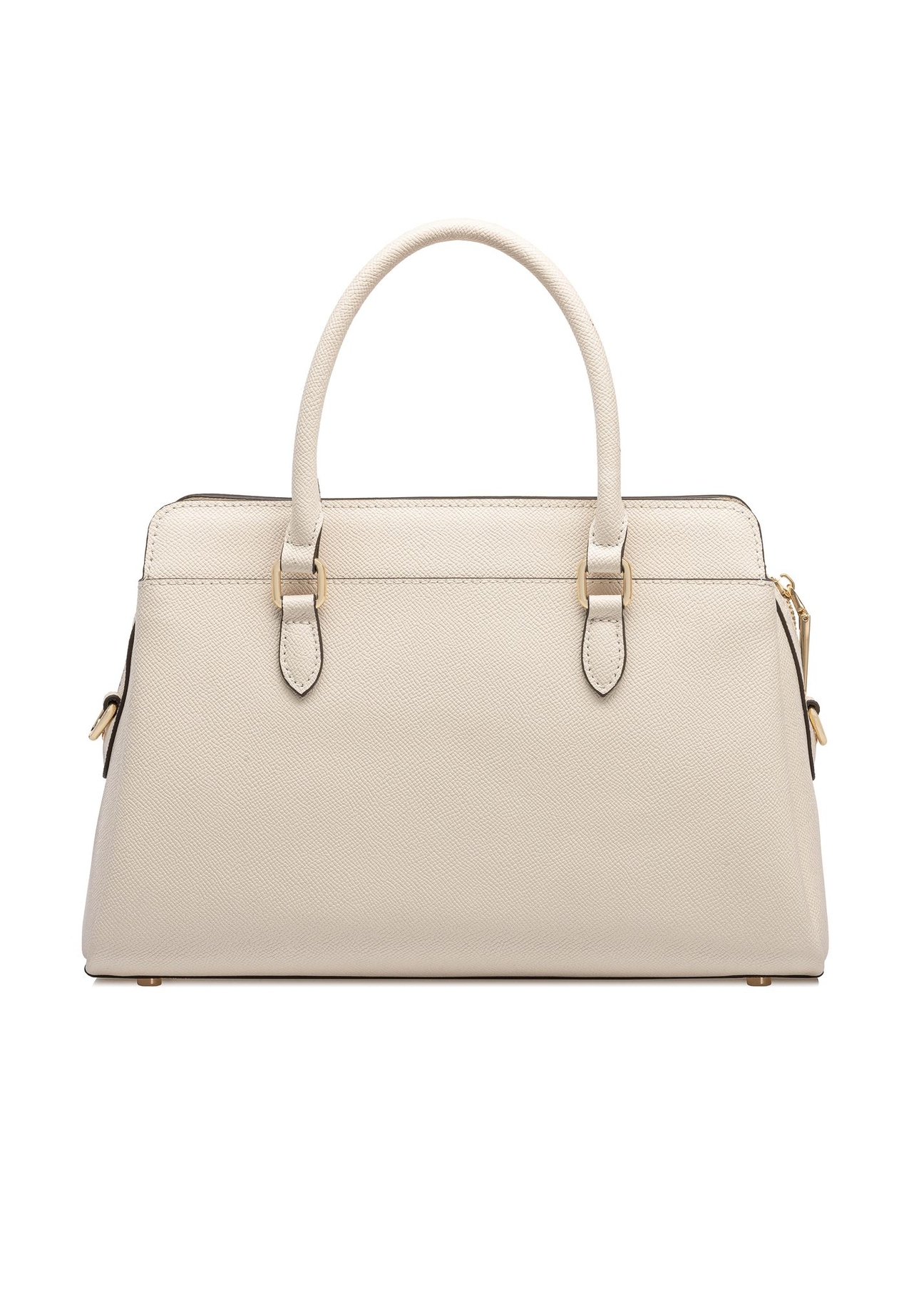 Kremowa skórzana torebka kuferek TORES-1099-12(W25)-04