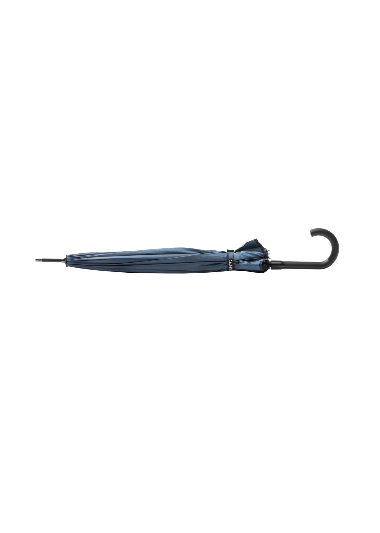 Granatowy parasol męski PARSM-0010-7E(W26), widok złożonego produktu na białym tle.