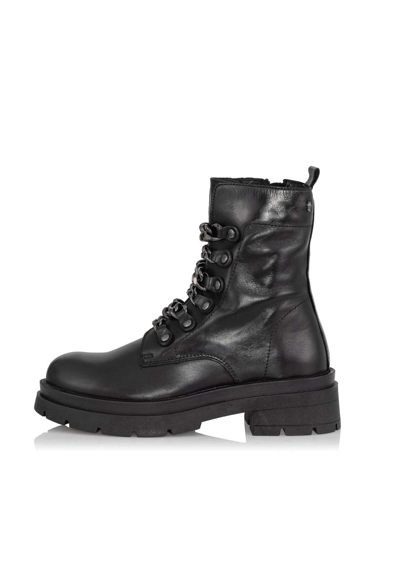 Czarne skórzane botki damskie BUTYD-0934A-99(Z24)