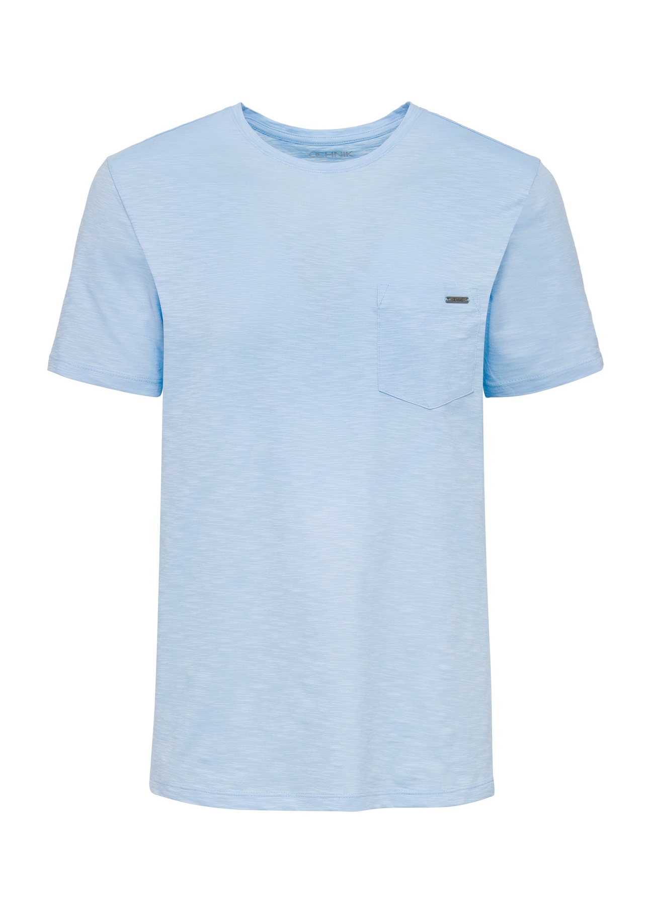 Błękitny bawełniany t-shirt męski TSHMT-0121-50(W25)-05