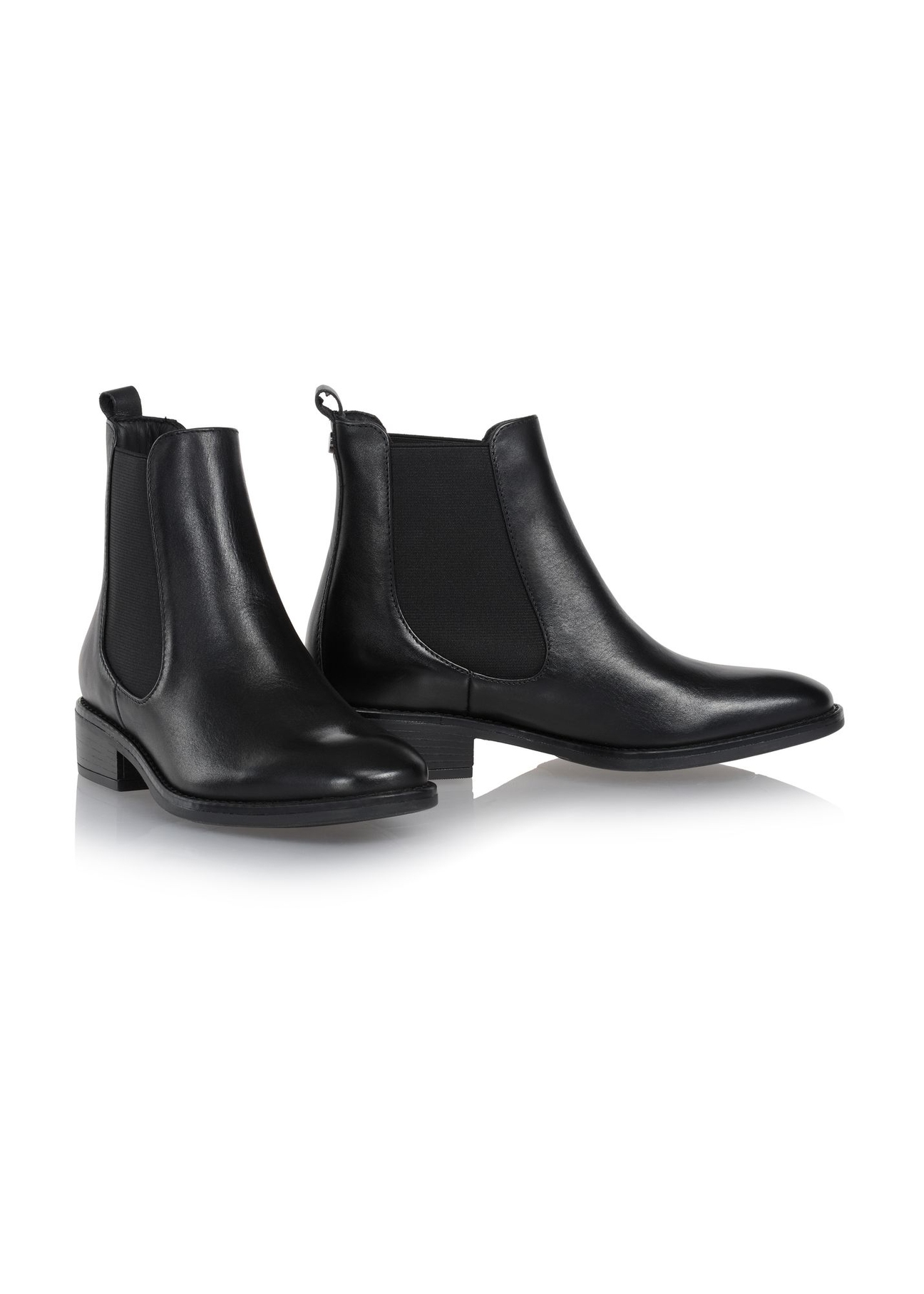 Czarne skórzane botki damskie BUTYD-0936A-99(Z23)-02