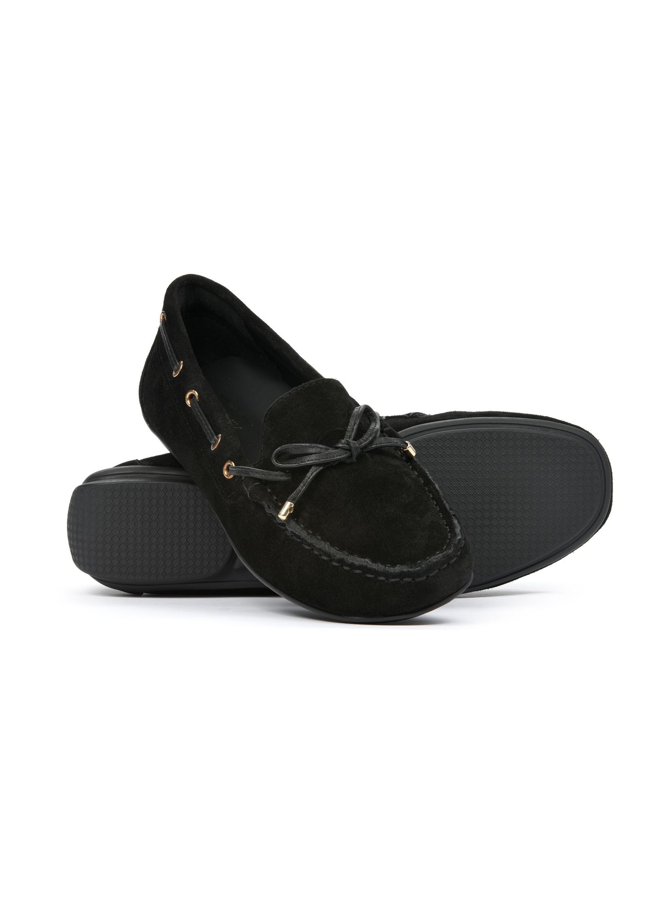 Czarne mokasyny damskie BUTYD-1053A-99(W25)-05
