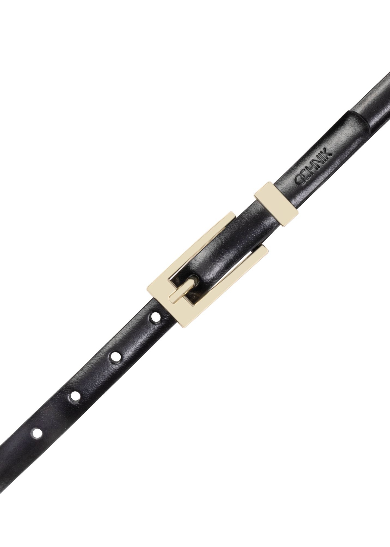 Cienki czarny skórzany pasek damski PASDS-0150C-99(Z25)