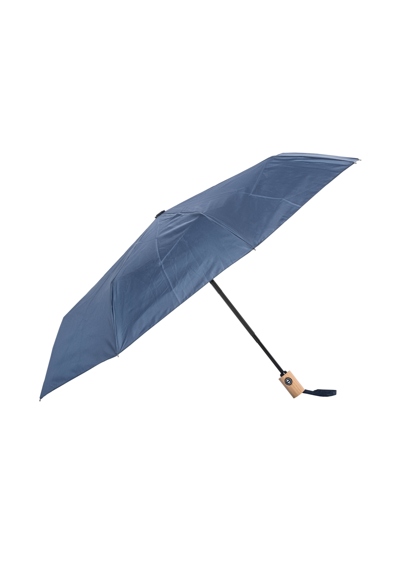 Granatowy składany parasol damski PARSD-0034-7D(W26), widok produktu z przodu na białym tle.