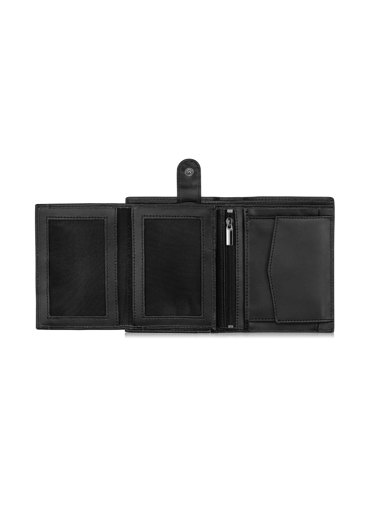 Skórzany czarny portfel męski z monogramem PORMS-0600-98(Z23)-04
