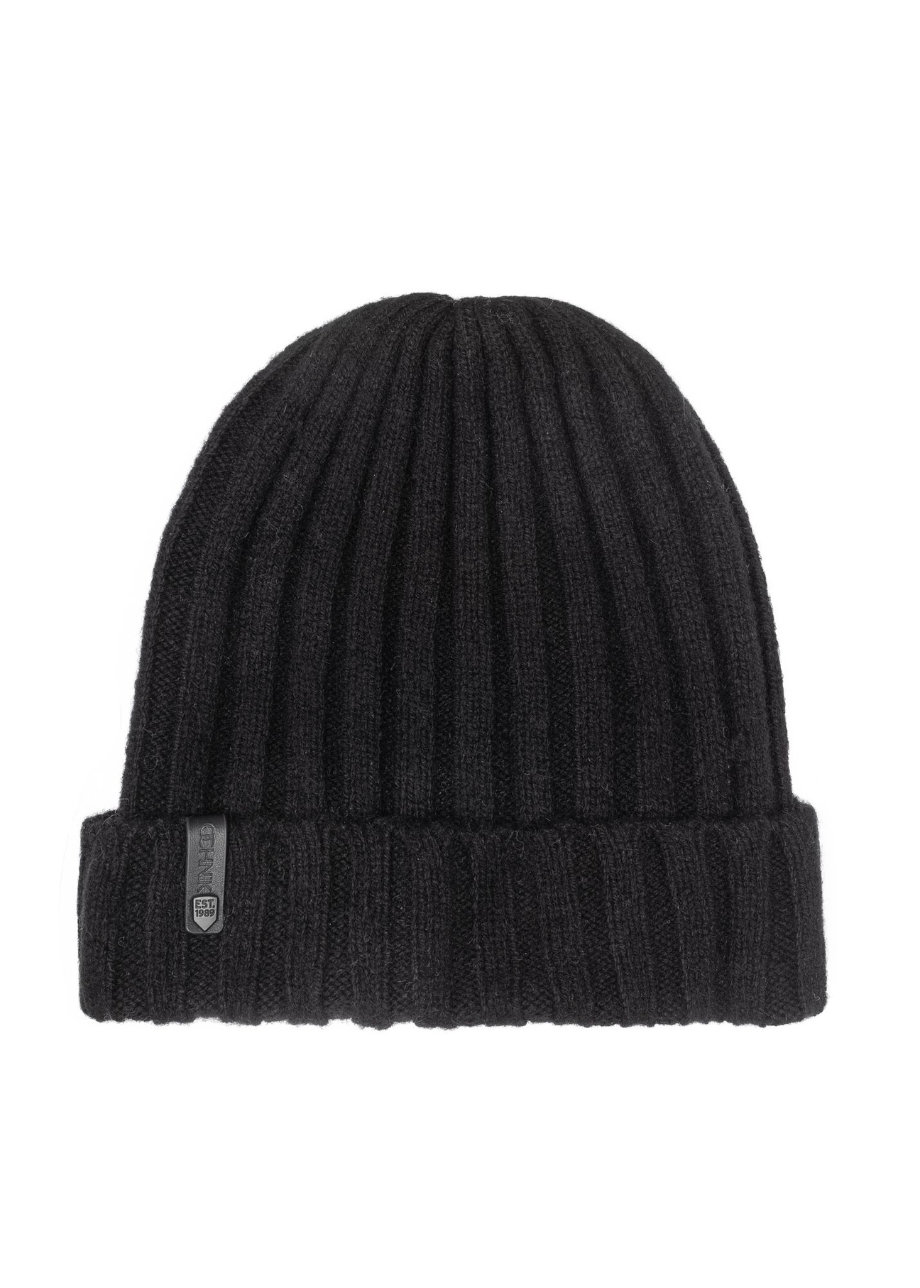 Czarna wełniana czapka męska CZAMT-0033-99(Z25)