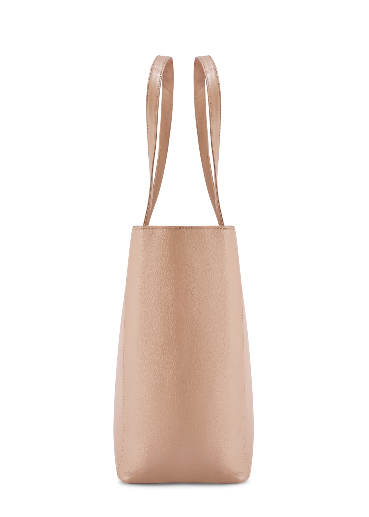 Beżowa skórzana torebka shopper damska TORES-0971F-1B(W26)