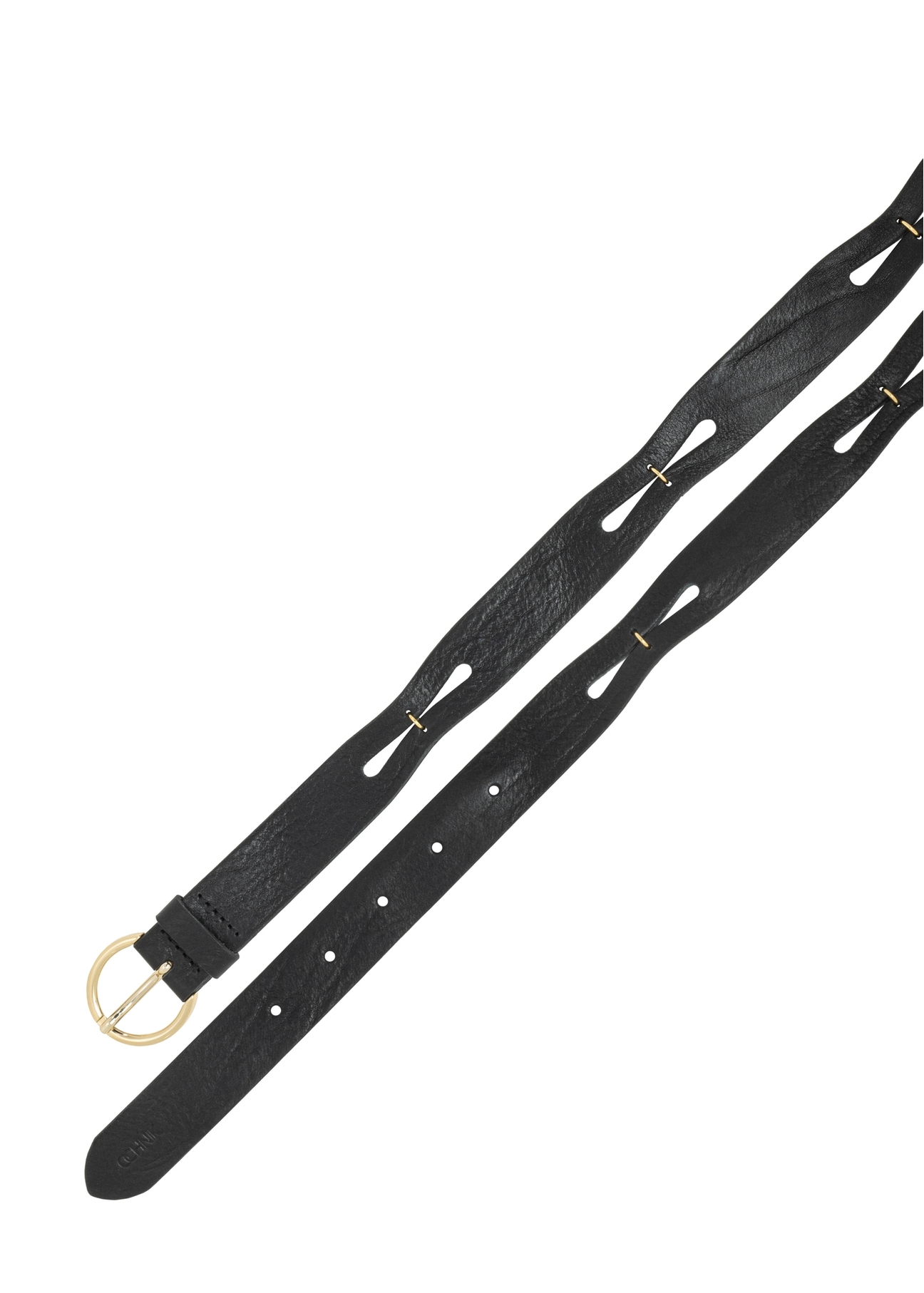 Czarny skórzany pasek damski PASDS-0342-99(W26)