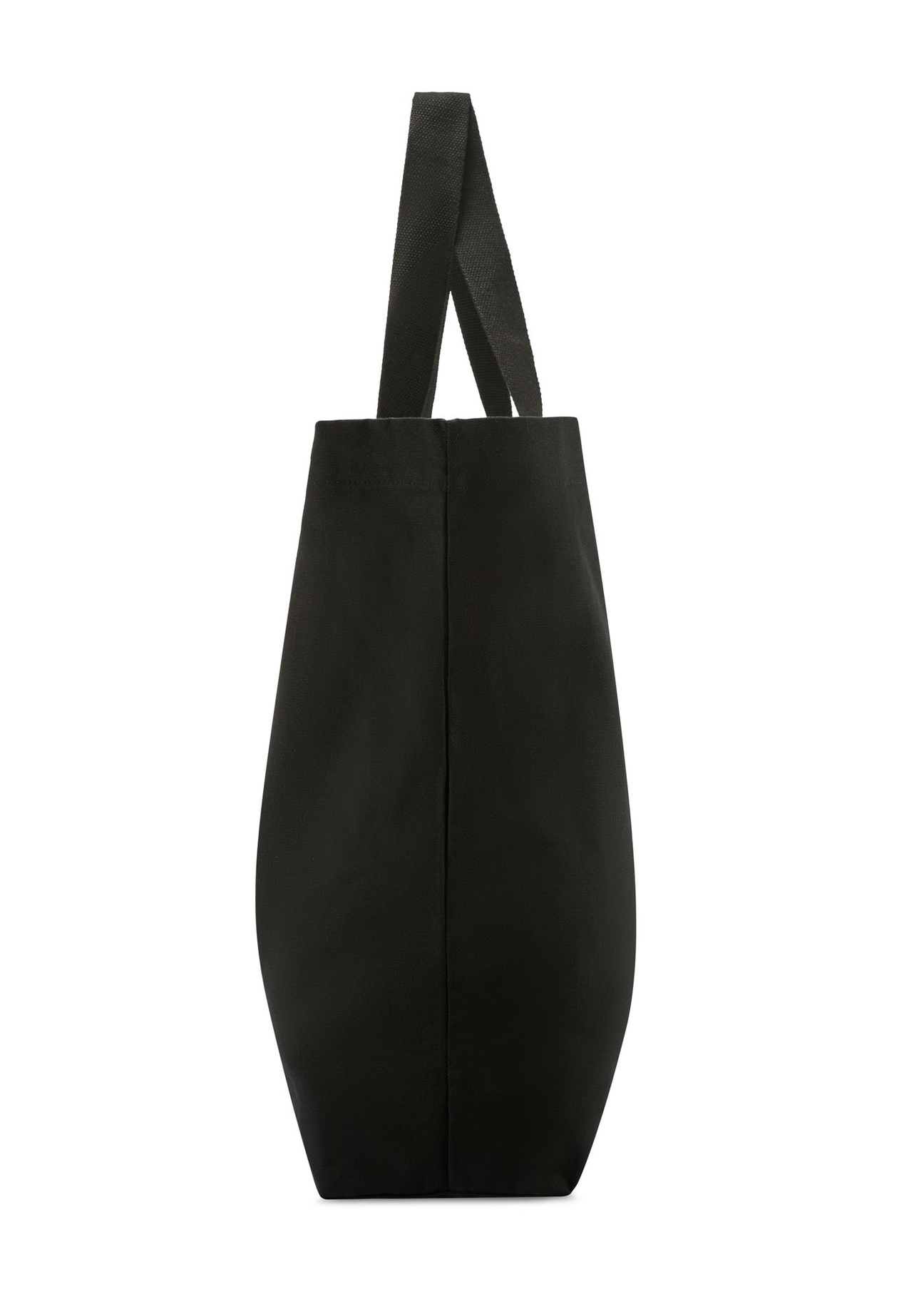 Czarna bawełniana torba TOREN-0136-9P(W26) - widok produktu z boku na białym tle. 