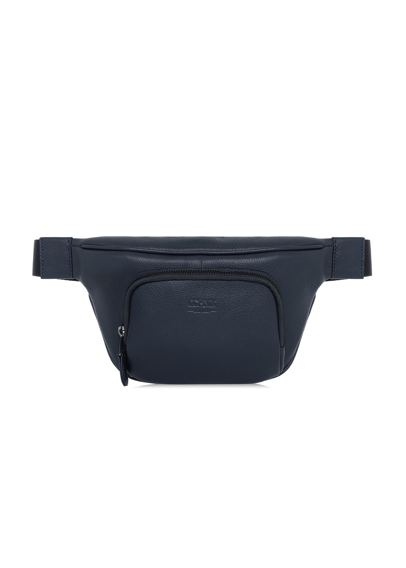Granatowa nerka skórzana z logo TORMS-0280D-69(W25)-01