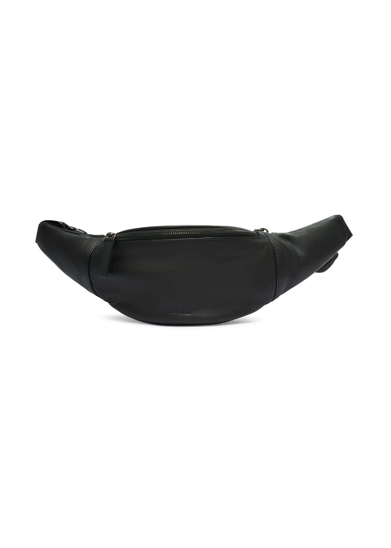Czarna skórzana nerka męska TORMS-0497-99(W26) - widok produktu z przodu, na białym tle.