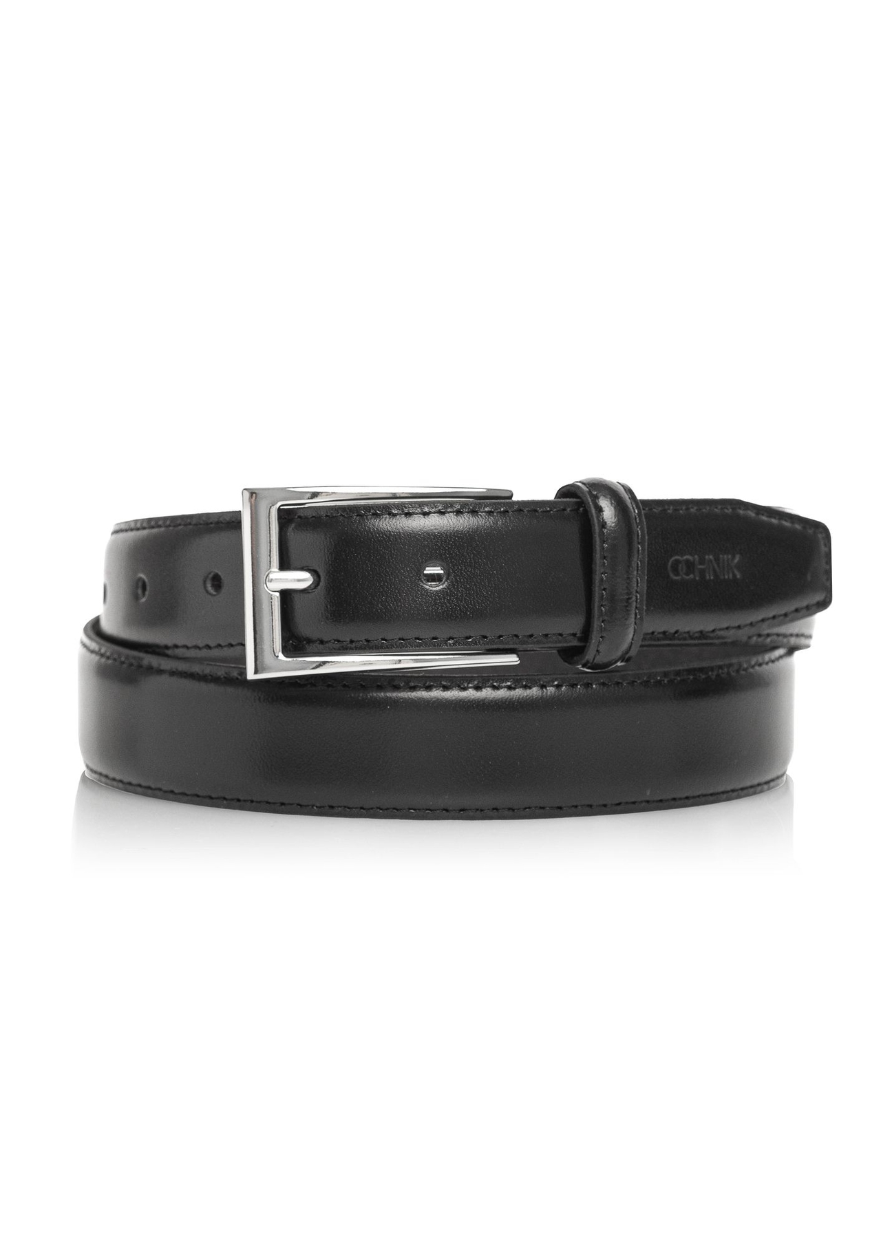 Czarny skórzany pasek męski PASMS-0244-99(Z25)