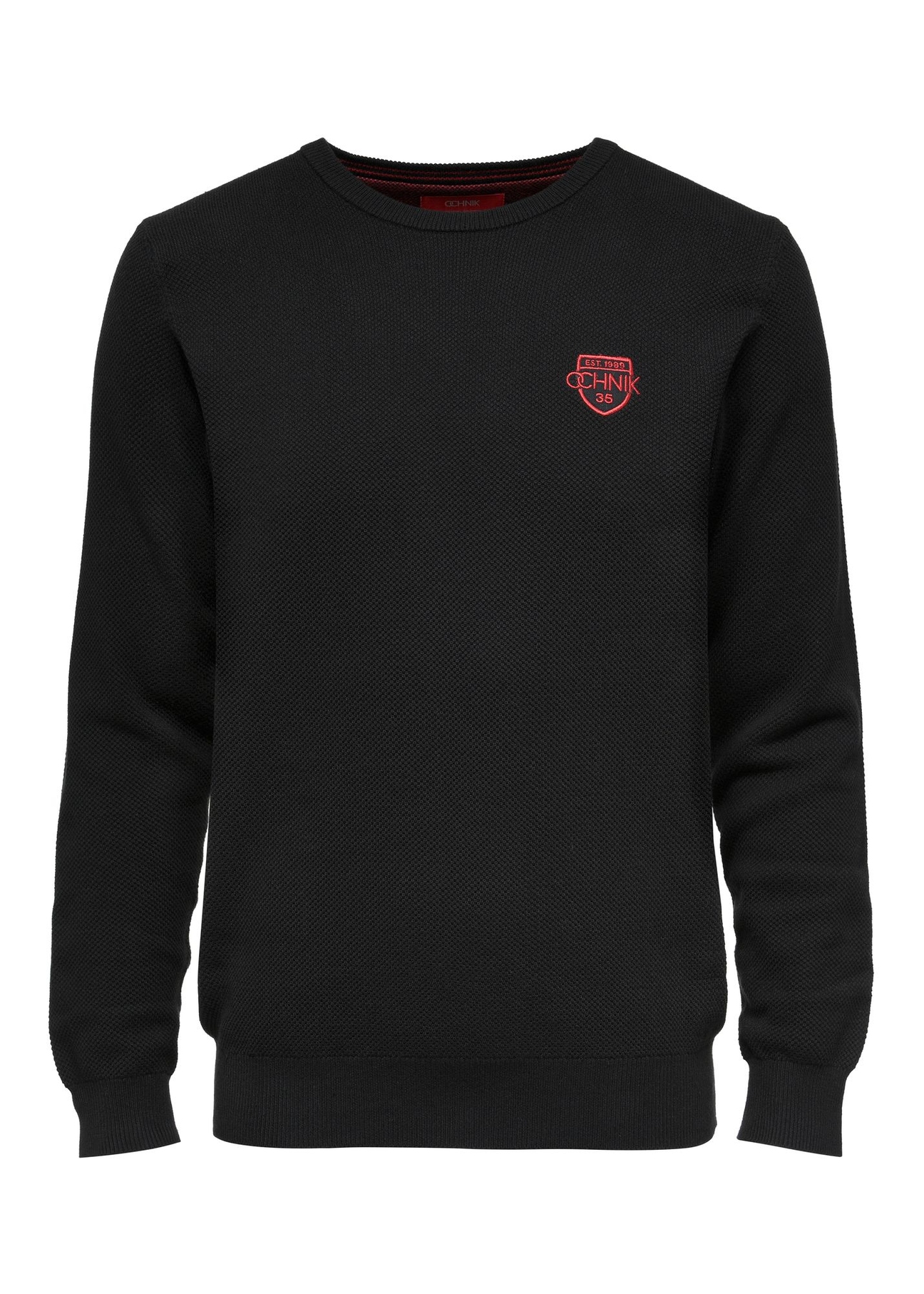 Czarny bawełniany sweter męski SWEMT-0160-99(Z24)-01