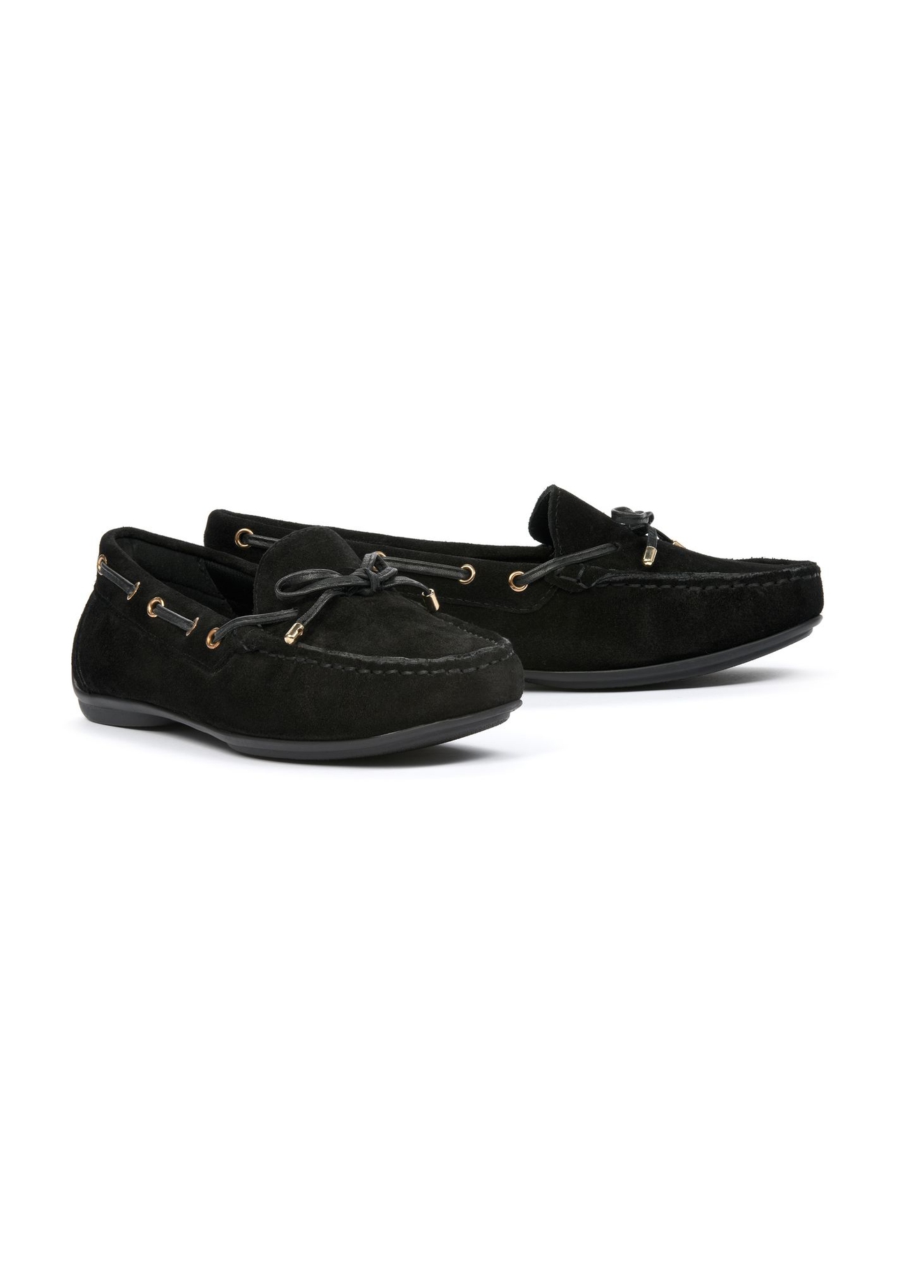 Czarne mokasyny damskie BUTYD-1053A-99(W25)-02