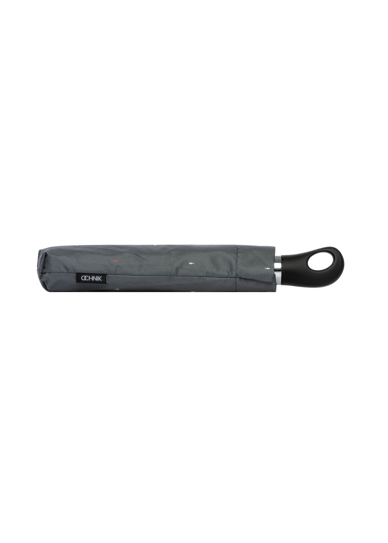 Parasol damski w kolorze szarym PARSD-0012-9B(W26) - widok produktu z boku, na białym tle. 