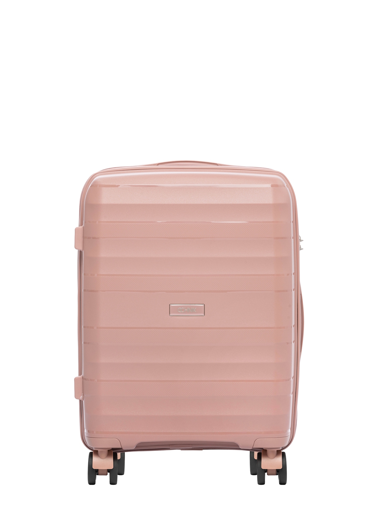 Mała walizka na kółkach WALPP-0024-5B-19(W26), widok produktu od przodu na białym tle.