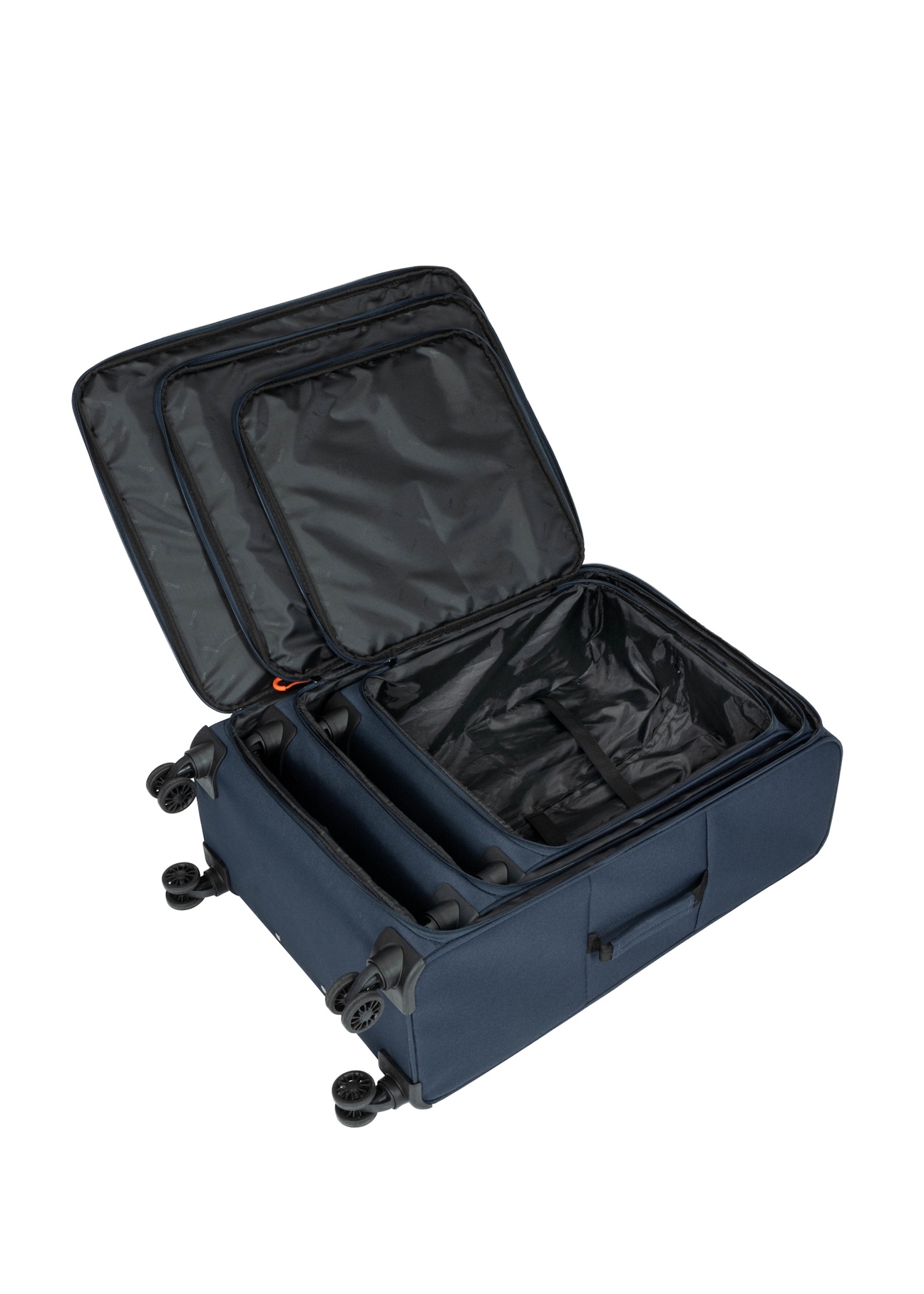 Komplet walizek na kółkach 19"/24"/28" WALNY-0045-7D(W26) - widok produktu z przodu, na białym tle. 