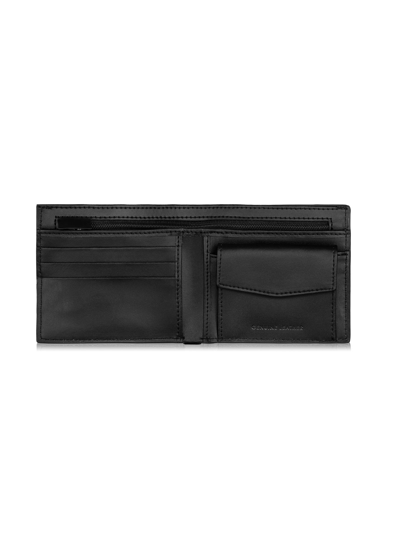 Skórzany czarny portfel męski z monogramem PORMS-0603-98(Z23)-04